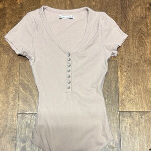 Abercrombie and fitch Henley V-Neck Short Sleeve bodysuit